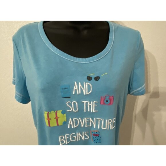 Secret Treasures Sleepwear Womens Size M(8-10) Top Vacation Graphics - Picture 2 of 9